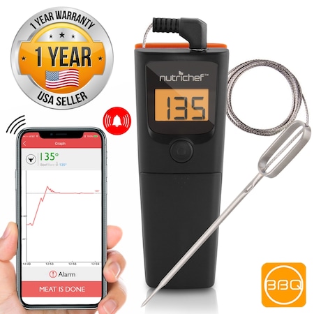 Nutrichef Bluetooth Bbq Thermometer PWIRBBQ90